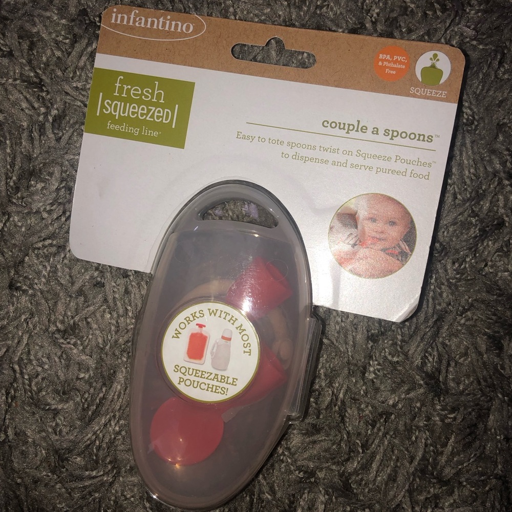 Infantino Fresh Squeezed Feeding Line Couple A Spoons & Reusable Squeeze Pouch - Picture 4 of 9